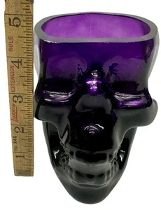 Caramelo mediano de cristal púrpura calavera Halloween - Imagen 1 de 9
