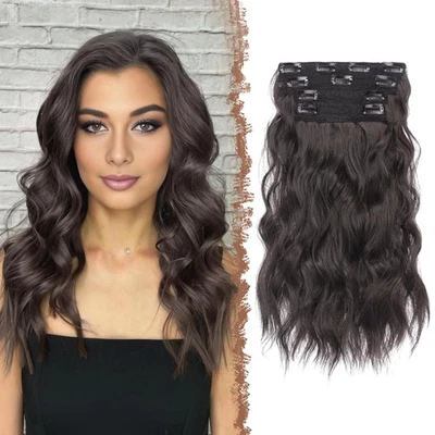 Haarverlängerung, Clip in Extensions, voll, lockig, schwarz, 40cm, synthetisc... - Bild 1 von 2