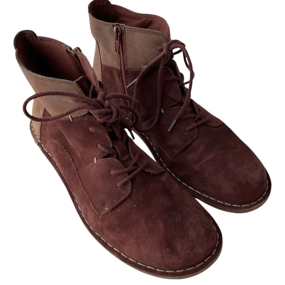 Botines Clarks Tamitha Key Side Cremallera Gamuza Caoba Marrón Mujer Talla 9.5 Foto 1 de 4