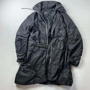 Luxury Ermanno Scervino Black Feather Puffer Jacket Women’s L - Picture 1 of 7