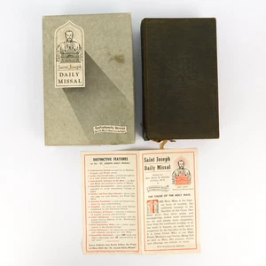 Vintage 1943 Saint Joseph Daily Missal Catholic Book w/ Ribbons Hardcover Boxed - Picture 1 of 24