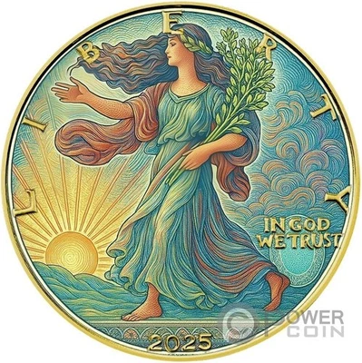 LIBERTY COLORCURRENCY 1 Oz Silver Coin 1$ USA 2025 - Image 1 of 3