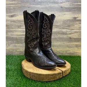 Justin Men - Size 10D - Black London Cowboy Boots Style 1409 - Picture 1 of 11