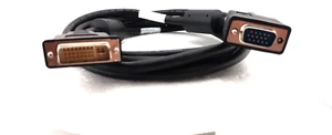 8FT DVI-I, DUAL LINK, MALE TO VGA MALE(HD15) CABLE ADAPTER BLK WITH EMI FILTERS - Picture 1 of 8
