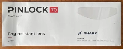 Inserto de visera transparente Shark Pinlock 70 para Race R Pro / Speed R DKS101 MaxVision Foto 1 de 4