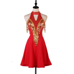 Latin Dance Dress Salsa Tango Cha cha Ballroom Rhinestone Competition Dress F487 - Picture 1 of 15