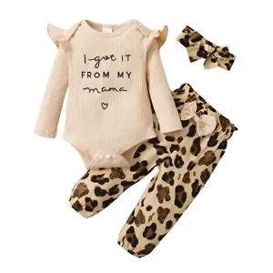 Newborn Baby Girl Clothes Infant Girl Outfits Long Sleeve Ruffle Romper + Flo... - Picture 1 of 6
