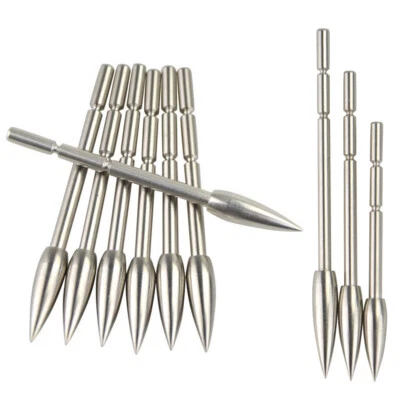 80/100/120 Grain Archery Arrowheads ID3.2mm Point Arrow Field Bow Hunting Target - Image 1 of 4
