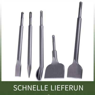 5 Stück SDS Plus Meissel Set 250 mm Meißel Kanal Spitz Flach Breit Fliesen - Bild 1 von 4