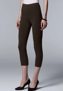 Simply Vera Vera Wang Women's Cotton Capri Leggings Brown Size S Small - Picture 1 of 3