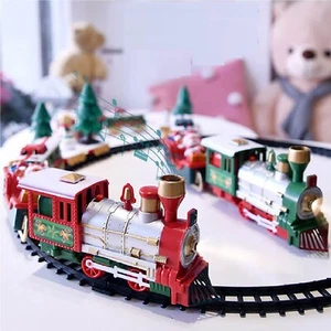 Locomotiva Trenino Natalizio di Natale Sotto Albero Natale con Slitta Babbo - Foto 1 di 2