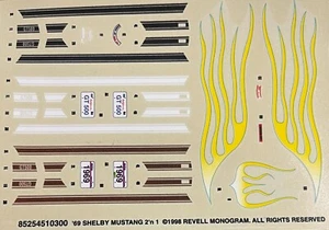 Revell vintage 69 shelby mustang scale 1:25 ( decals ) no box - Picture 1 of 2
