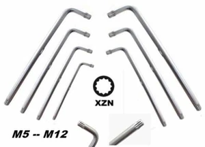 SET CHIAVI AD ELLE MILLERIGHE MASCHIO PROFILO XZN 7 PZ M5 - M12 CHROME VANADIUM - Foto 1 di 5