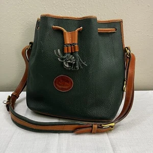 Dooney Bourke Green Vintage Kordelzug Eimertasche Allwetter Leder (AWL) - Bild 1 von 11
