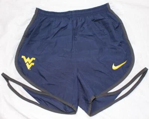 NIKE Womens 3" West Virgina WV Mountaineers Running Shorts Navy Blue/White Sz XS - Picture 1 of 5