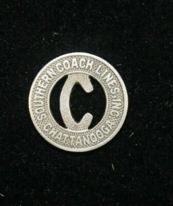 TOKEN DE TRÁNSITO DE LÍNEAS DE COACH DEL SUR MUY RARO ~ CHATTANOOGA TENNESSEE - Imagen 1 de 3