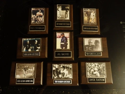 Oakland Raiders LEGENDS Plaques Al Davis Stabler Alzado Tatum Madden Long x 9 🔥 Cover