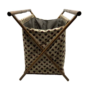 Carrito de hilo artesanal de costura de punto plegable mango de madera fresas 14" de colección - Imagen 1 de 8