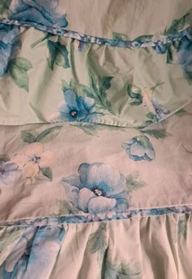 Liz Claiborne KING 1 Sábana Plana 3 Fundas de Almohada Floral 100% Algodón Percal Volantes  Foto 1 de 4