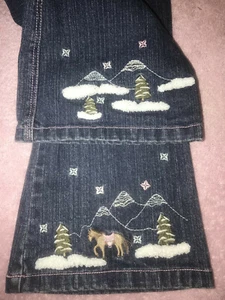 NWOT Gymboree park city luxe horse jeans 2t 2 vintage pony pants lined xmas - Picture 1 of 6