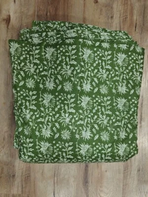 25 Yard Indian Cotton Handmade Print Fabric Sanganeri Hand Block Printed Fabric - Image 1 of 3