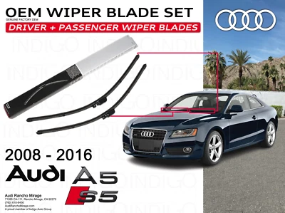 Juego de 2 limpiaparabrisas originales de fábrica para Audi A5/S5 2008 a 2016 OEM - Foto 1 de 2