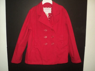 Gymboree Girls Lightweight Coat, Size M, 7-8, Red Double Breasted, Bow Accents - Image 1 of 4