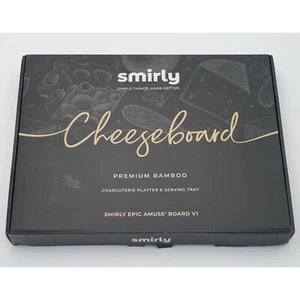 Smirly Cheese Board Premium Bamboo Charcuterie Platter & Serving Tray - Picture 1 of 5