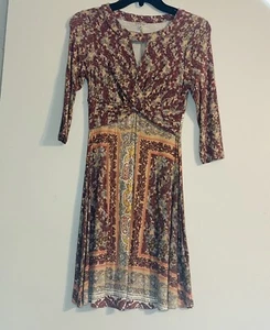 Taylor & Say juniors dress pattern dual pattern v neck cutout faux knot flare 3X - Picture 1 of 7