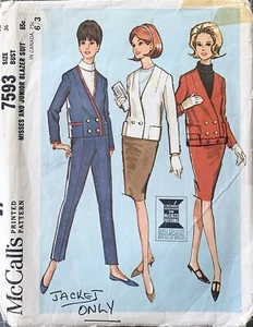 McCALL'S 7593 1960's Jacket Sewing Pattern. Size 14 - Bust 36". - Picture 1 of 2