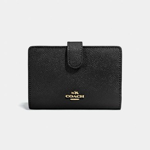 NWT Coach Black Corner Zip Medium Leather F11484 Wallet $165