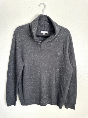 Suéter Grayson & Dunn Para Hombre Talla Grande Cuello Botón Coderas Gris Lana Foto 1 de 4