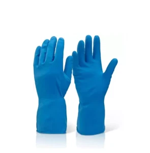 Blue Household Gloves Rubber Good Grip Washing Up Cleaning Kitchen packs of 12 - Picture 1 of 6