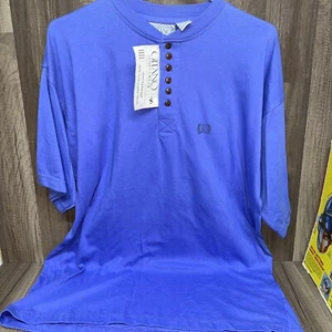 VTG Shirt Gitano Size S NWT Blue 1990s 1991 Retro Button - Picture 1 of 7