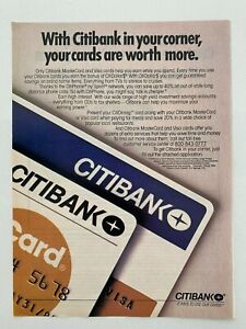 Citibank Master Card and Visa Vintage 1984 Print Ad