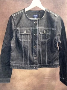 Chaps S Small Dark Wash Denim Jean Jacket Short Size S/p/ch 🧡 - Picture 1 of 9