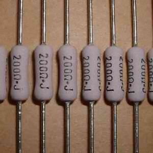 Lot of 10 Metal Film Resistor 200 Ohms 2 Watts 2W 5%