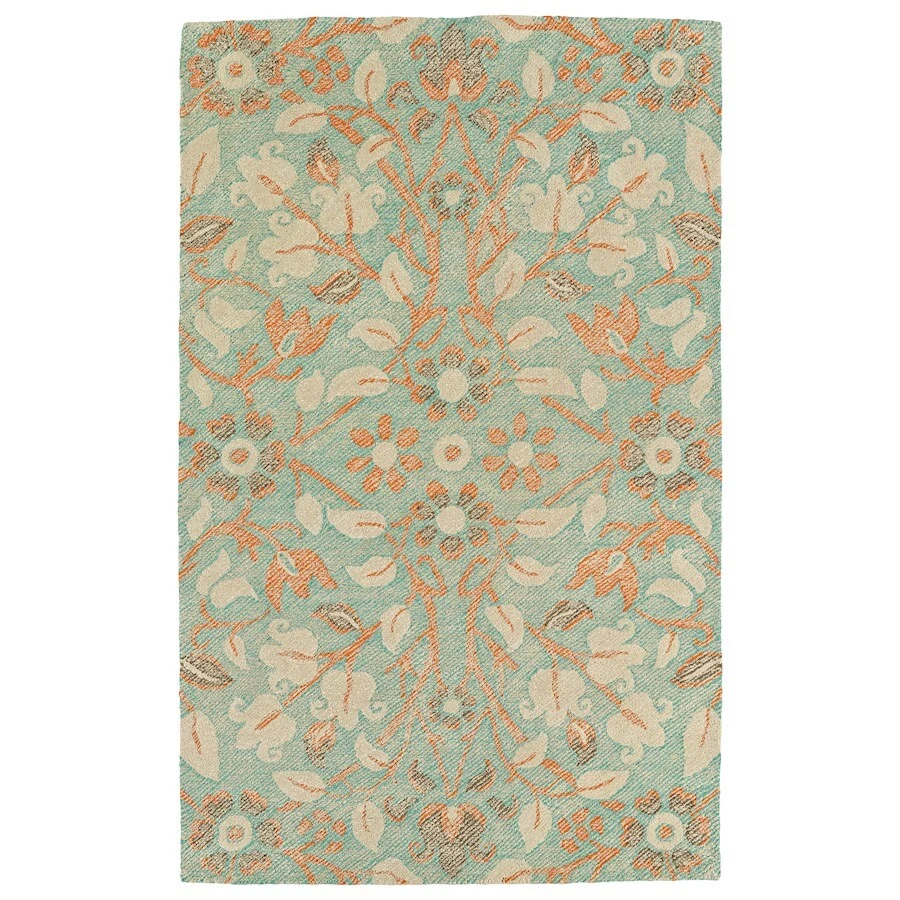 Alfombra Kaleen Rugs WTR04 alfombra de área resistente a la intemperie, turquesa, 5'x7'6" - WTR04-78-576 Foto 1 de 1