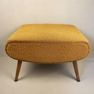 Taburete de madera retro vintage mesa caja de costura muebles de madera tela Boucle amarillo - Imagen 1 de 21