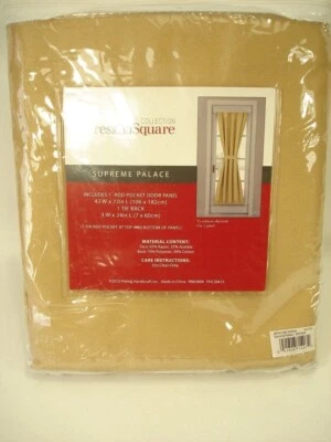 JCP Presdio Square Supreme Palace Gold Rod Pocket Door Panel w tie 42 X 72 - Image 1 of 2
