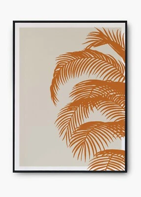 Tropical Sunrise Print, Boho Posters, Framed Wall Art, Burnt Orange Decor A3/A4 - Image 1 of 3
