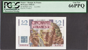 France 50 Francs 1951 Pick-127c GEM UNC PCGS 66 PPQ - Picture 1 of 2
