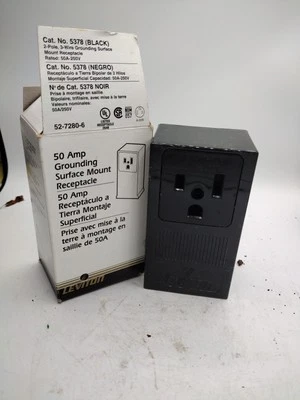 Leviton Surface Mounting Receptacle Grounding Black 5378 50amp 250V  - Image 1 of 4