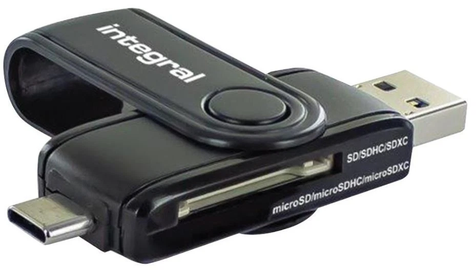 INTEGRAL - Pembaca Kad Memori Dual Interface USB 3.1 & USB-C SD / MicroSD - Image 1 of 1