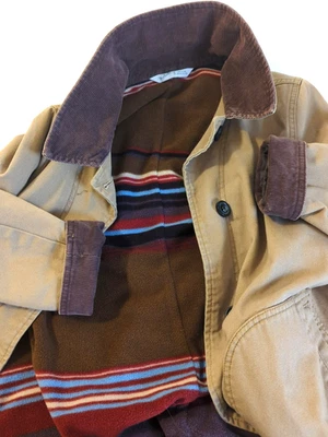 Woolrich Chore Barn Jacket Women M Striped Blanket Lined Fleece Western Flair - Image 1 of 4