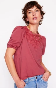 Top Boden para mujer talla 6 manga abullonada rosa magenta usado en excelente estado - Imagen 1 de 9