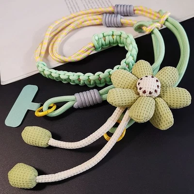 Correa de muñeca bandolera con cordón para teléfono, correa floral ajustable con flores para llaves de coche Foto 1 de 4