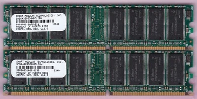 512MB 2x256MB PC-2700 SMART MODULAR SM5643285D8N6CLIBH DDR-333 Memory Kit DDR1 - Image 1 of 4