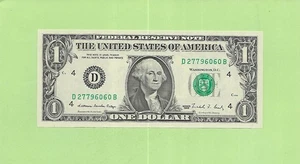 1988 ..UNCIRC $1  D 2779 6060 B  .... 1988 $1  D-B      NICE NOTE          FRN - Picture 1 of 2