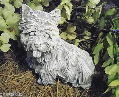 Yorkie dog latex mold with plastic backup concrete plaster mould 8" x 6" x 3.75" - Image 1 of 4